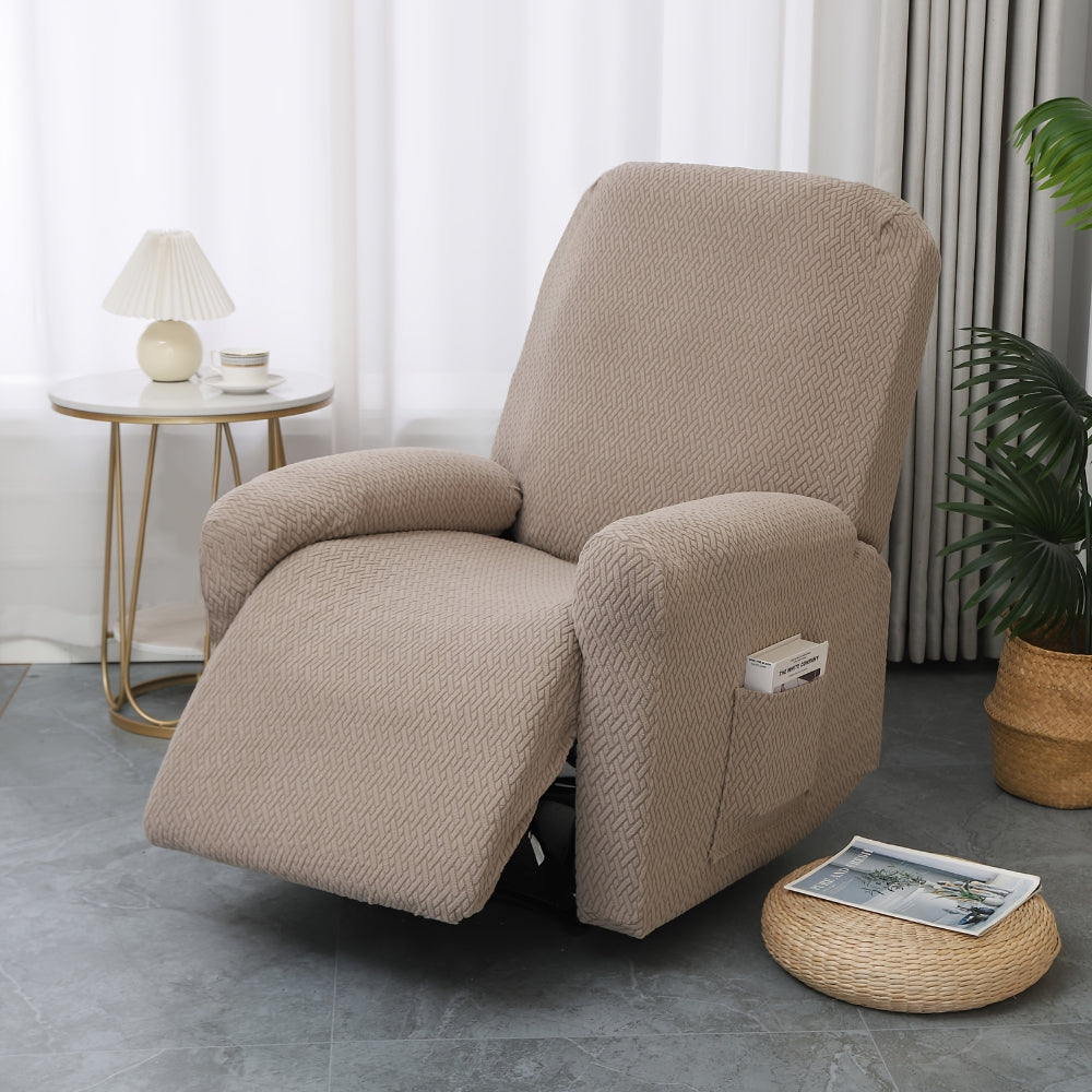Juno Fitted Recliner Chair Cover with Side Pocket for Comfort & Protection 10