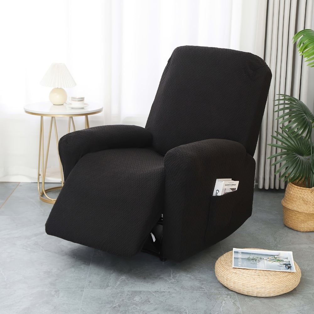 Juno Fitted Recliner Chair Cover with Side Pocket for Comfort & Protection 11