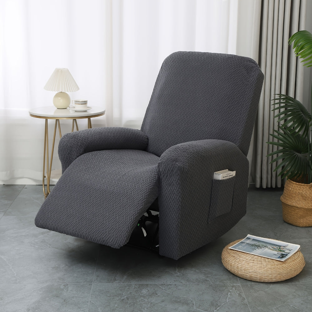 Juno Fitted Recliner Chair Cover with Side Pocket for Comfort & Protection 4
