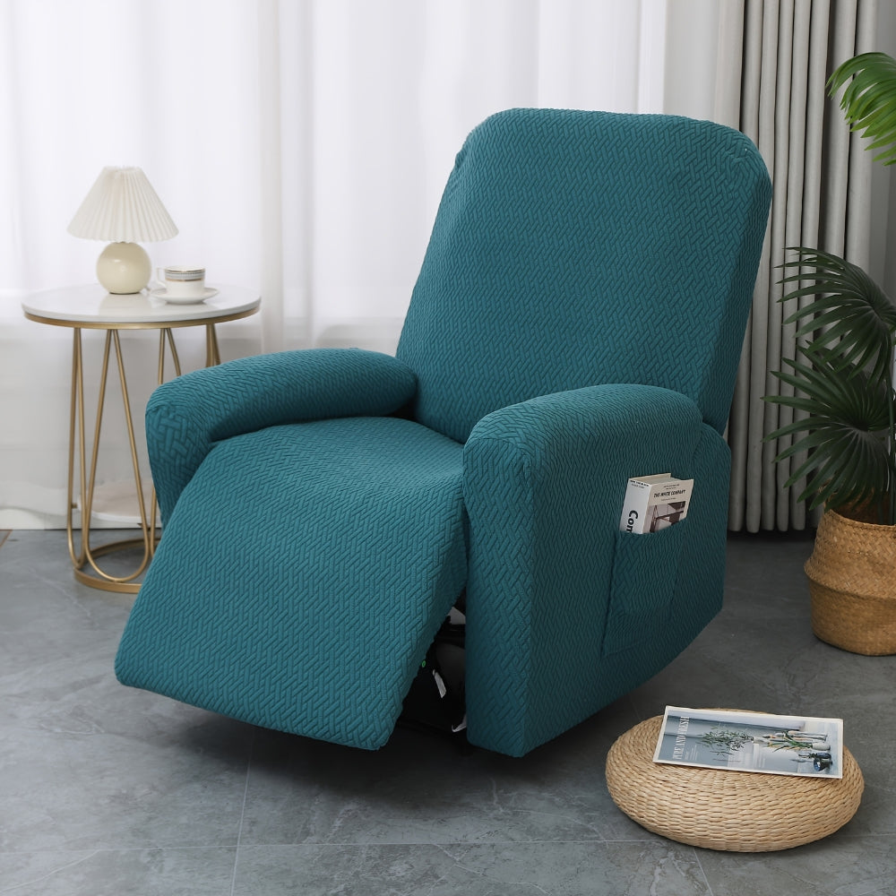 Juno Fitted Recliner Chair Cover with Side Pocket for Comfort & Protection 8