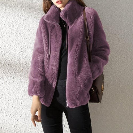 Puffer Jacket with High Collar, Fur Collar Down Jacket, Oversized Winter Coat, Warm Winter Jacket for Fall and Spring