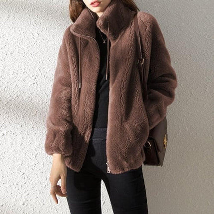 Puffer Jacket with High Collar, Fur Collar Down Jacket