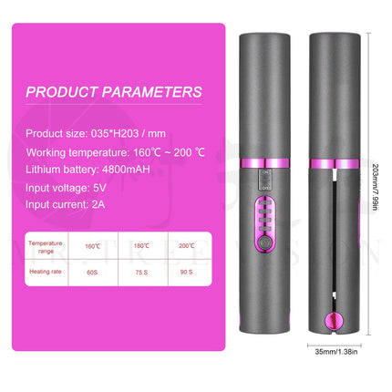 Ceramic Hair Iron, Cordless Hair Straightener