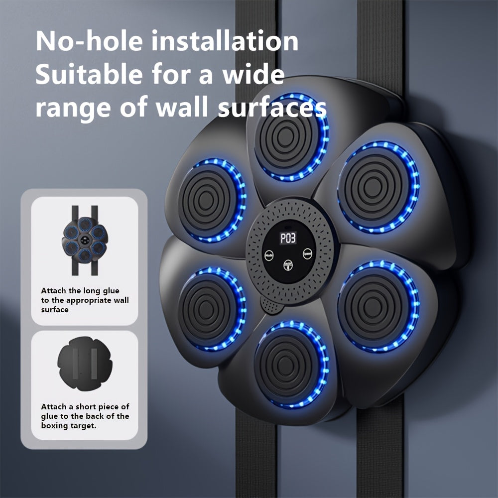 Tuzwa Wall-Mounted Music Boxing Machine – Interactive Boxing Target with LED Scoring, Rechargeable Power & Music Sync