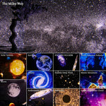 Tuzwa Galaxy Projector – 12 Film Discs, 360° Rotating Star & Planet Projector with Manual Focus and 1/2/4-Hour Timer
