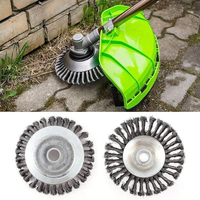 Weeding Brush Head for Brushcutter, Steel Wire Wheel Attachment in 150mm and 200mm for Weeds, Brush and Oxide Removal
