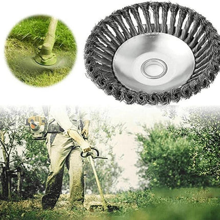 Weed Eater Attachment Brush Head, Steel Wire Brush Wheel for Brushcutter – image 4
