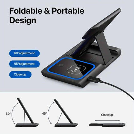 Apple Watch Charger, Foldable iPhone Charger Stand for AirPods