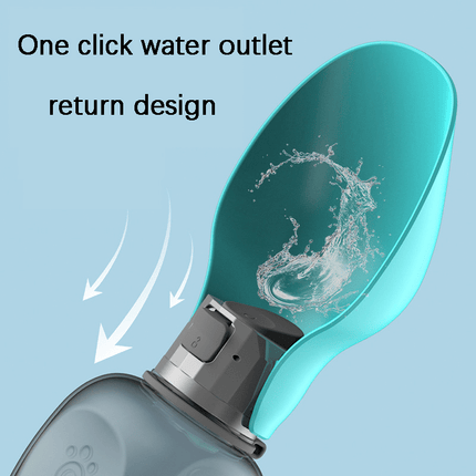 Dog Water Bottle with Foldable Leak Proof Bowl, One Handed Pet Water Bottle