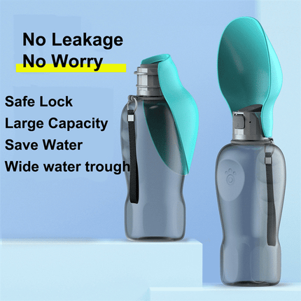 Dog Water Bottle with Foldable Leak Proof Bowl, One Handed Pet Water Bottle – image 7