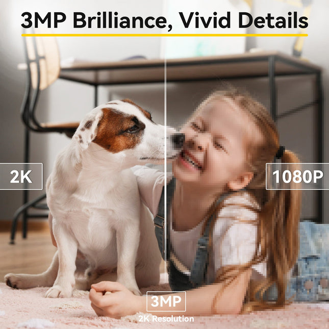 Indoor Security Camera, 2K Home Security Camera with Pan Tilt and Night Vision