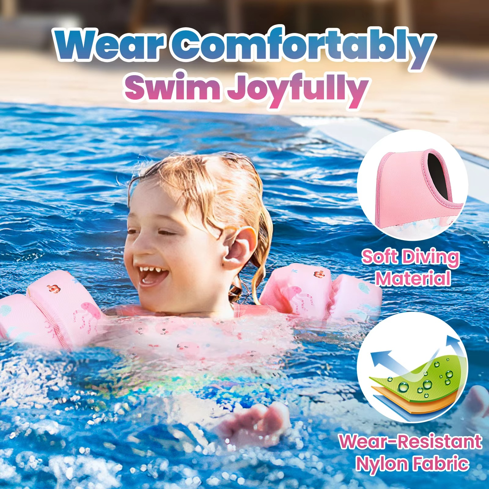 Kids Foam Life Vest with Arm Floats & Safety Whistle | Secure Support for Swimming & Kayaking 4