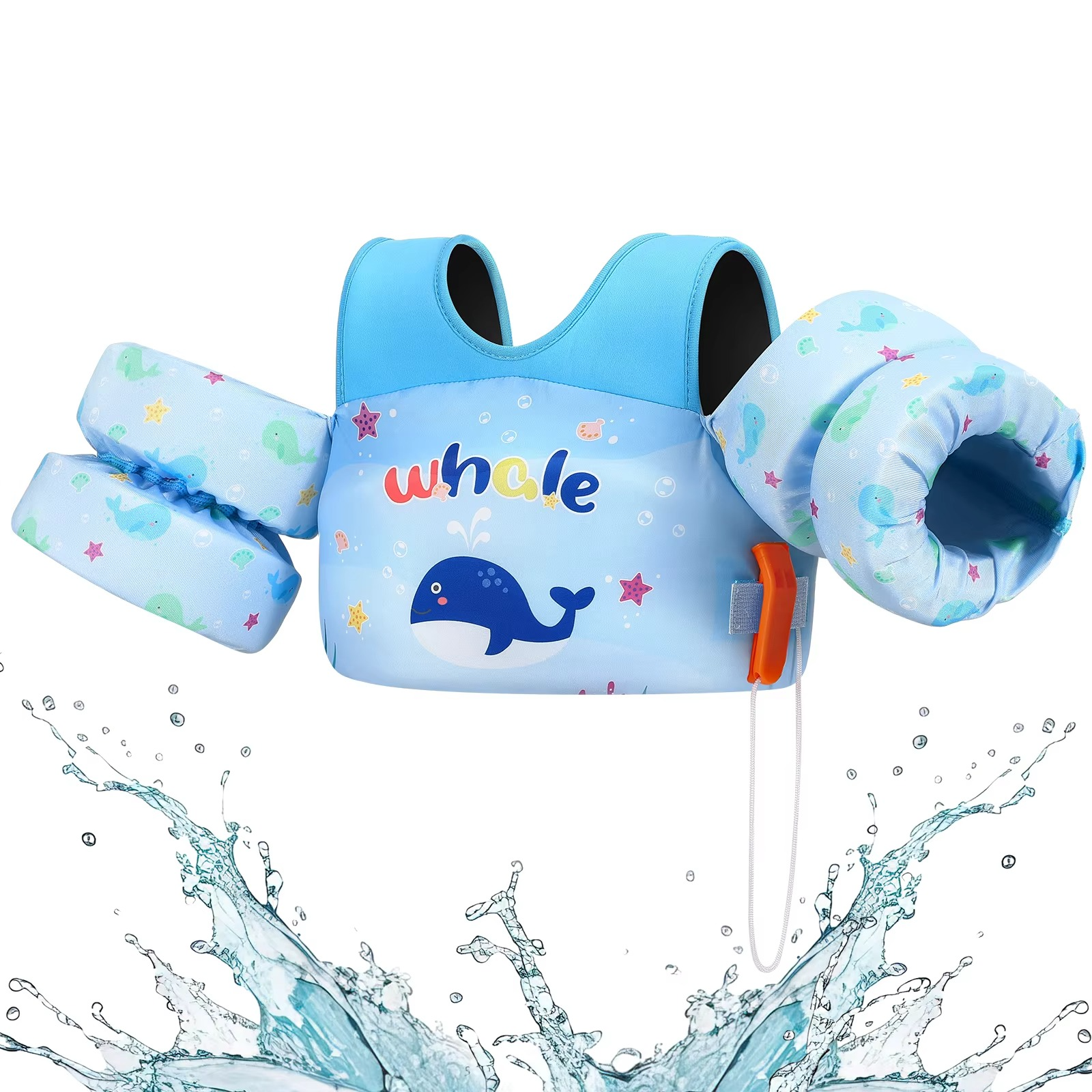 Kids Foam Life Vest with Arm Floats & Safety Whistle | Secure Support for Swimming & Kayaking 9
