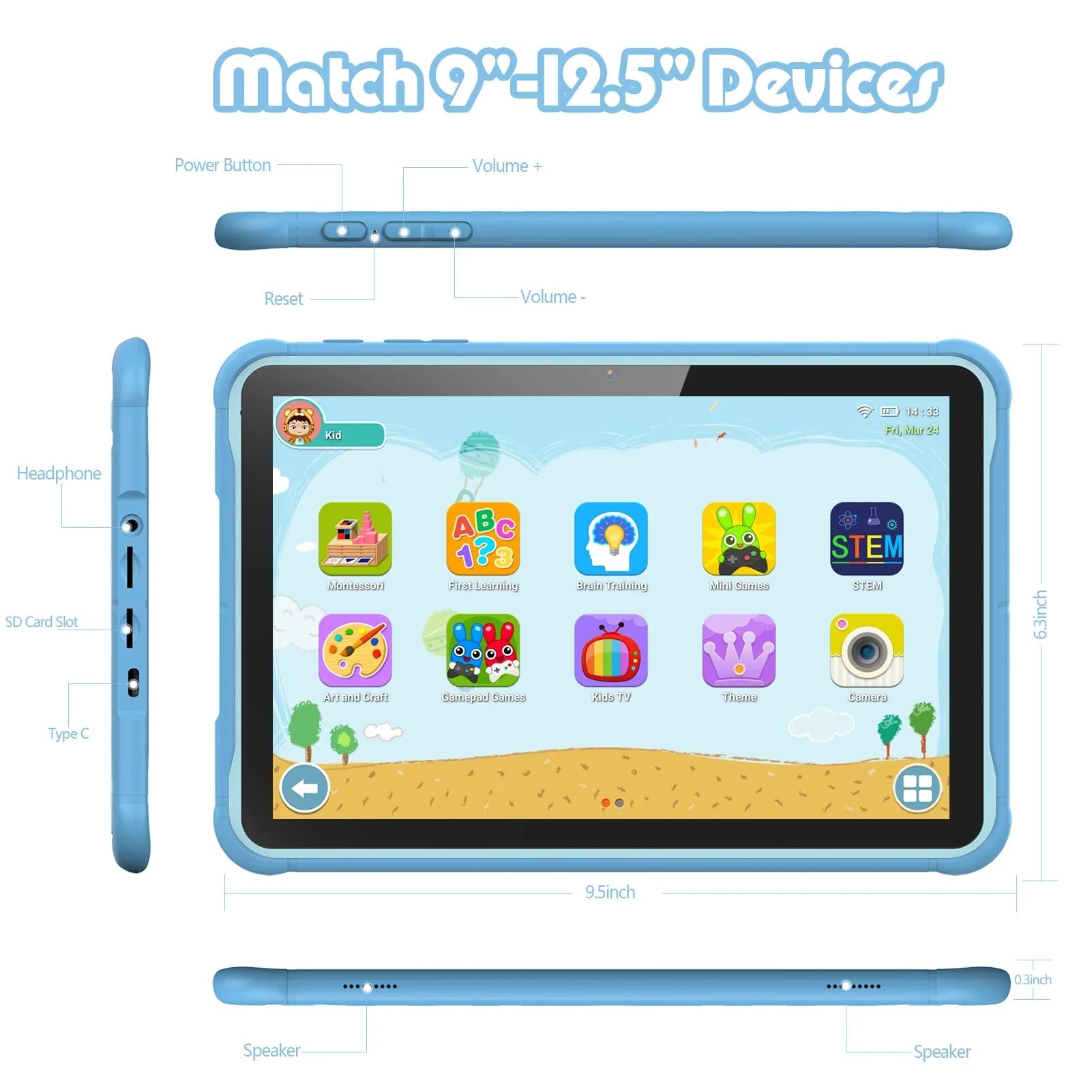 Kids Tablet | HD Display & Quad-Core Performance with Expandable Storage | Durable Design for Learning and Play 5