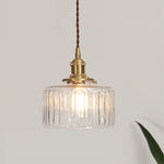 KintsugiGlow | Elegant Vintage Brass Glass Pendant Lighting Fixture 2