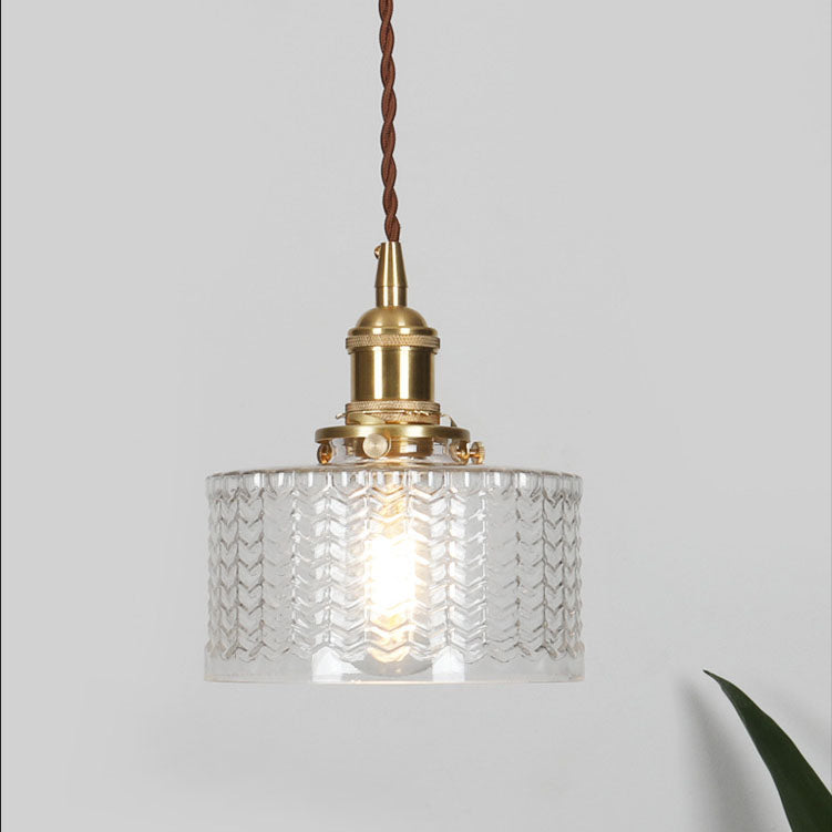 KintsugiGlow | Elegant Vintage Brass Glass Pendant Lighting Fixture 9