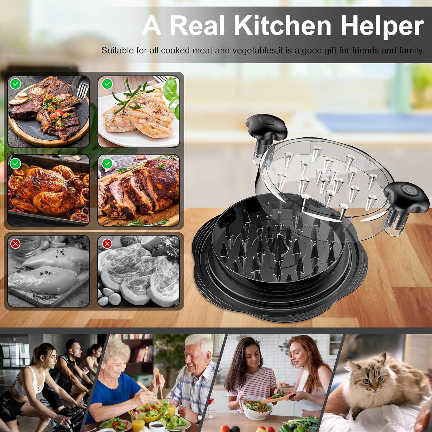Kitchen Essentials | Ergonomic Chicken Shredder Tool with Non-Slip Grip | Efficient Meal Prep Solution 5