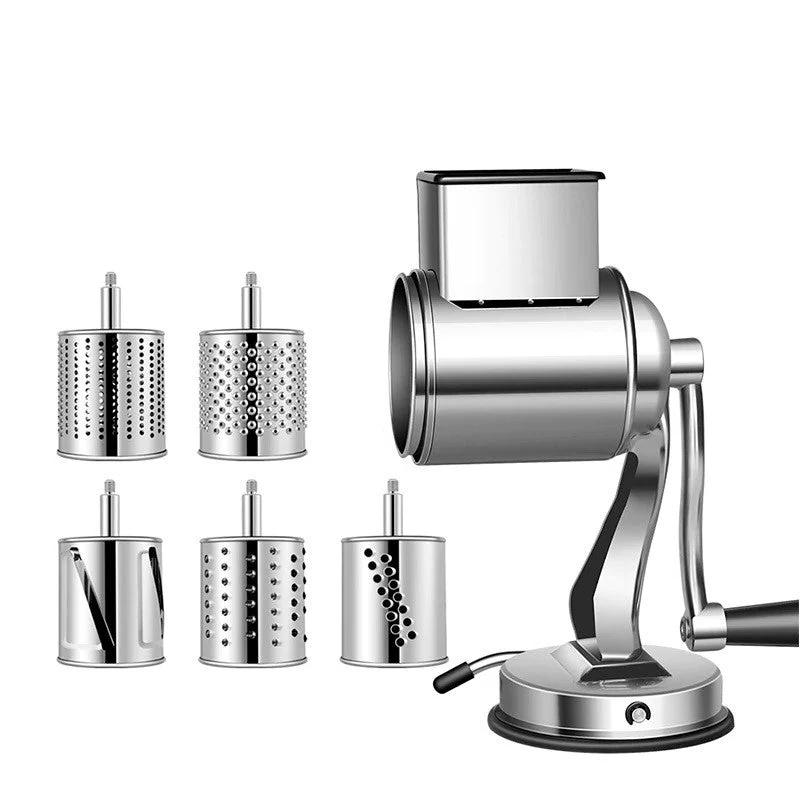 Kitchen Essentials | Rotary Cheese Grater with Ergonomic Handle | Versatile Food Prep Tool for Quick Grating and Slicing 0