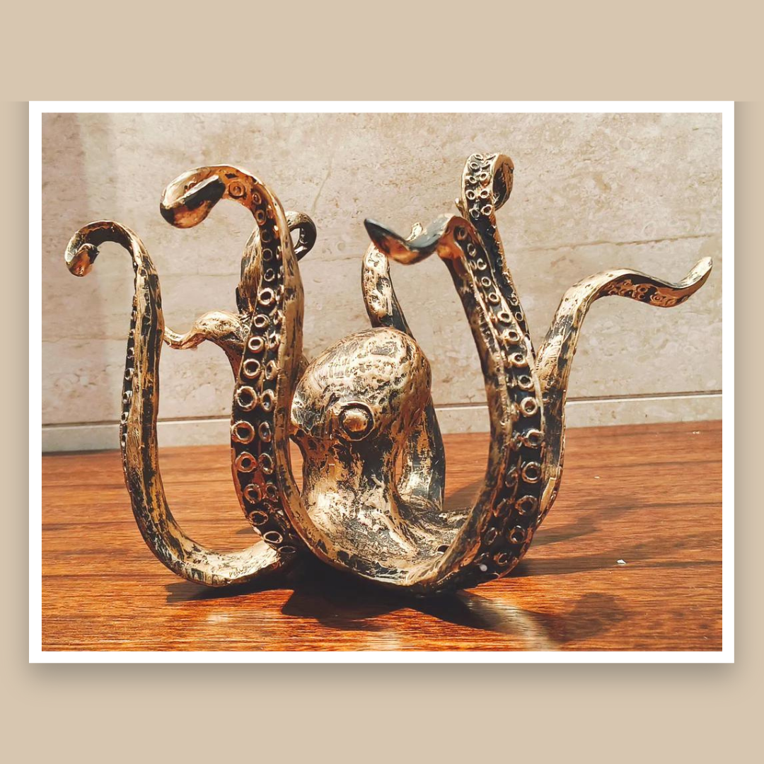 Kraken Collection | Mug Tree Holder with Tentacle Hooks | Elegant Antique Bronze Design for Stylish Kitchen Organization 4