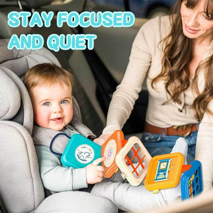 Toddler Toy Cube with Mirror, Pull and Puzzle Panels