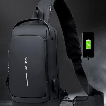 Sling Bag Anti Theft Crossbody Bag with Combination Lock, Sling Backpack with USB Charging Port, Anti Theft Travel Bag