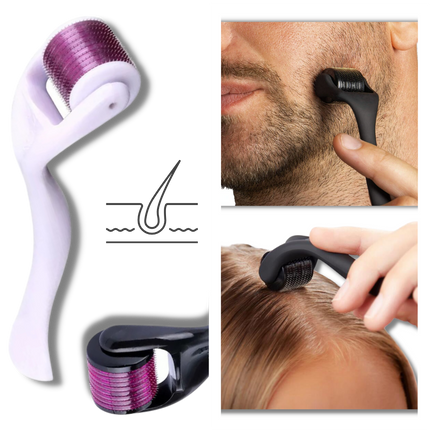 Derma Roller for Hair and Beard Growth, Dermal Roller with 540 Microneedles, Microneedle Beard Roller for Scalp