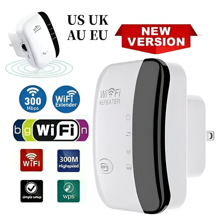 Tuzwa WiFi Range Extender – 300Mbps 2.4GHz WiFi Signal Booster & Wireless Repeater for Home Internet Coverage