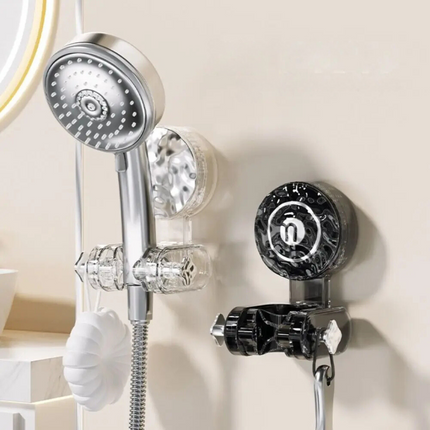 Suction Shower Head Holder, Adjustable Shower Head Holder with 360 Degree Swivel, Tool Free Shower Head Mount with Hook