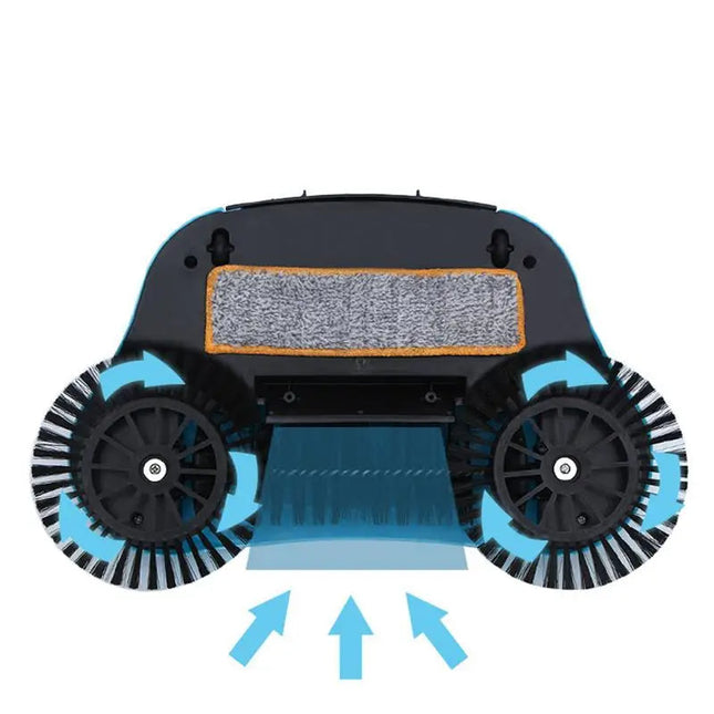 Sweeping Broom with Mop and Rotating Brush, Manual Floor Sweeper