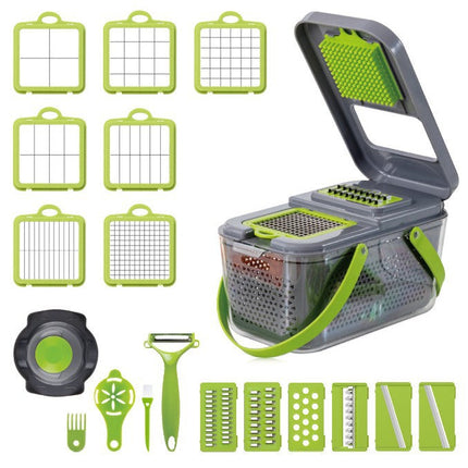 Vegetable Chopper 18 in 1, Vegetable Slicer with Container and Hand Guard