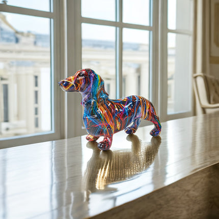 Dog Statue, Dachshund Decor and Dog Lover Gift for Home Office or Nursery