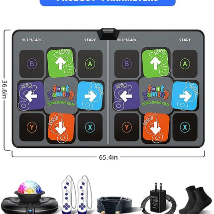 Dance Mat for Kids with 2 Wireless Controllers, Electronic Dance Pad with HDMI and Motion Camera