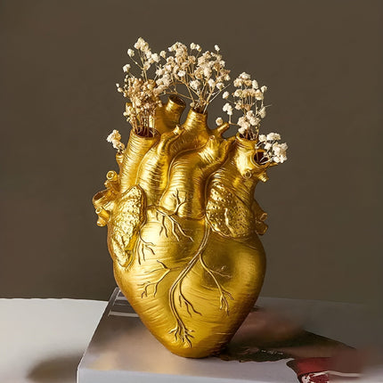 Flower Vase Heart Shaped Bamboo and Wood, Rustic Wooden Vase Housewarming Gift