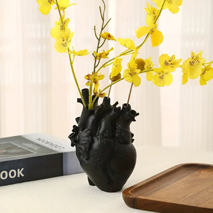 Flower Vase Heart Shaped Bamboo and Wood, Decorative Vase for Artificial Flowers – image 4