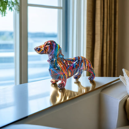 Dog Statue, Colorful Dachshund Statue with Playful Finish – image 6