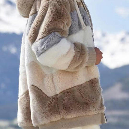 Colorful Coat S to 5XL, Multicolored Hooded Coat with Turn Down Collar and Pockets – image 7
