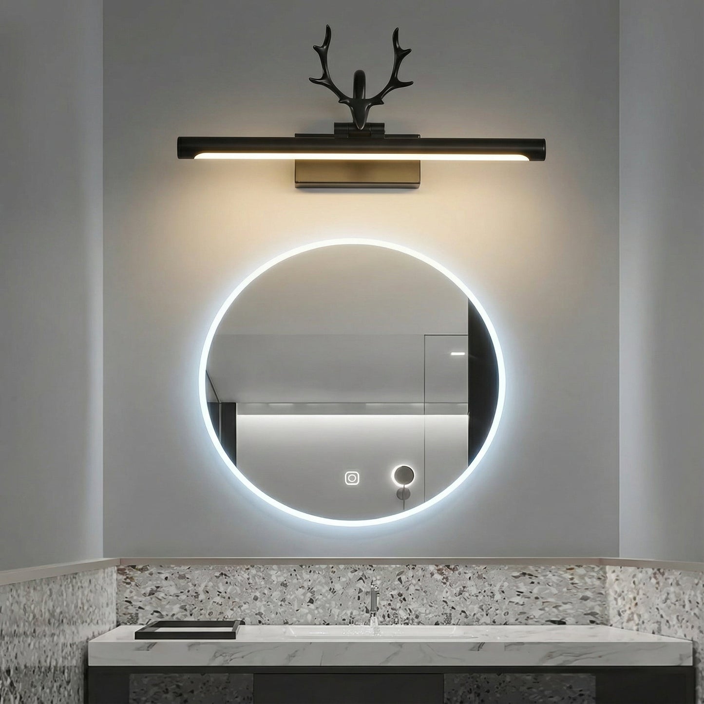 LED Bathroom Vanity Light with 210° Adjustable Head | Antler-Style Design for Targeted Grooming 3