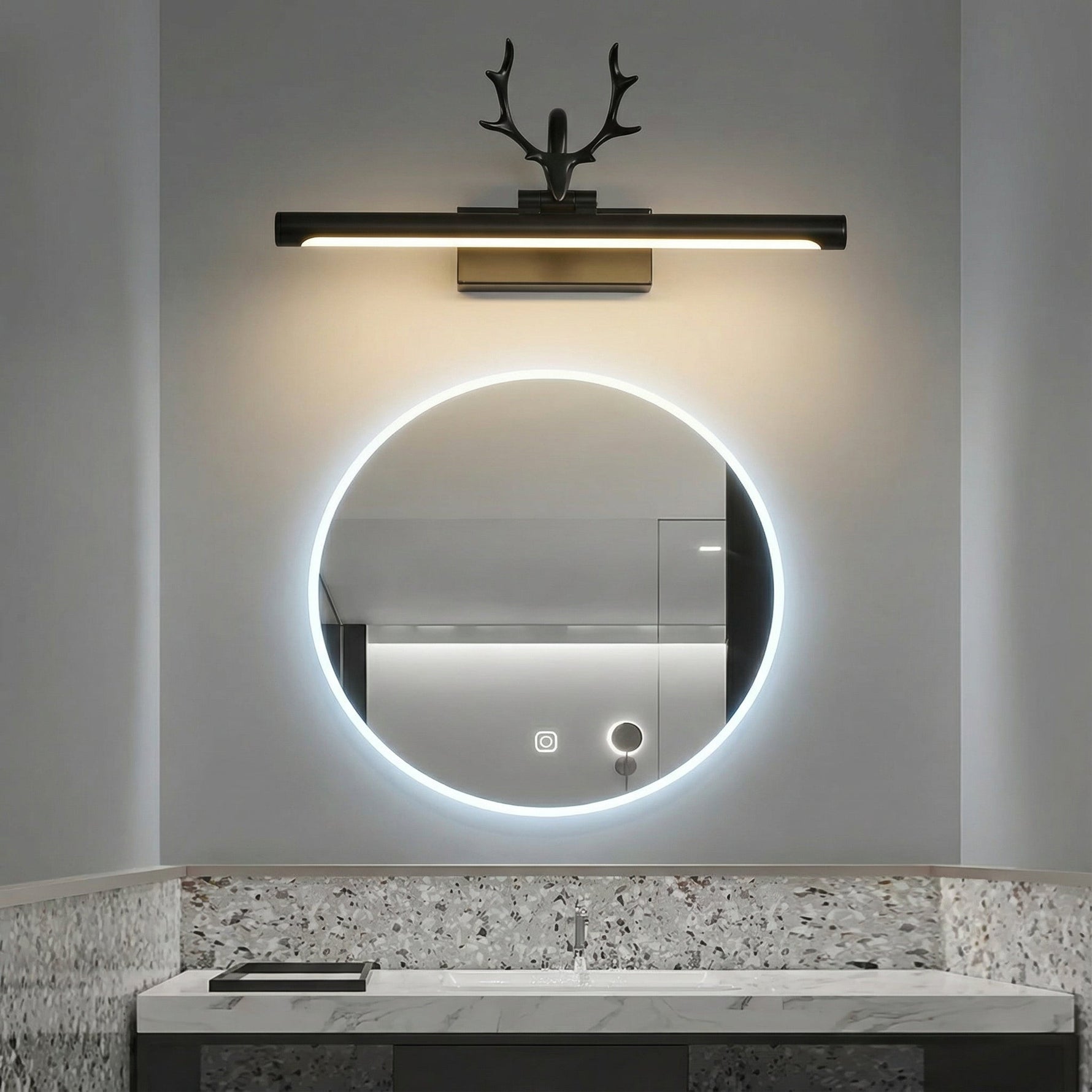 LED Bathroom Vanity Light with 210° Adjustable Head | Antler-Style Design for Targeted Grooming 3