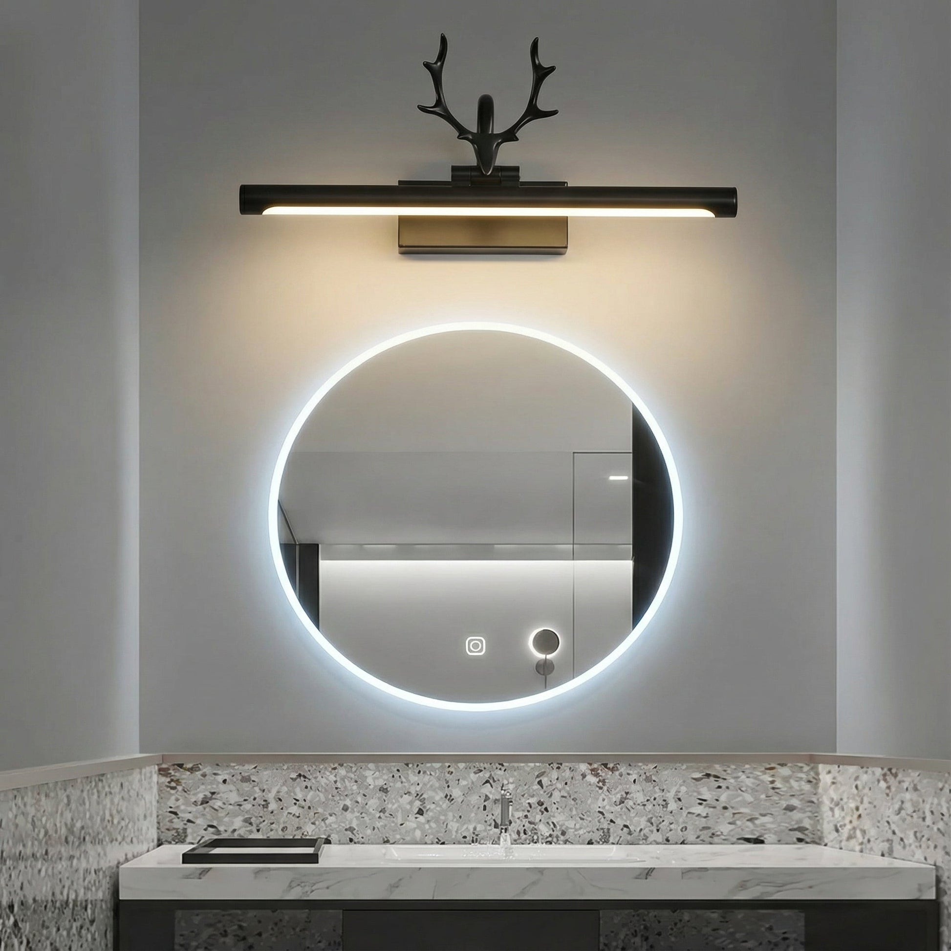 LED Bathroom Vanity Light with 210° Adjustable Head | Antler-Style Design for Targeted Grooming 3