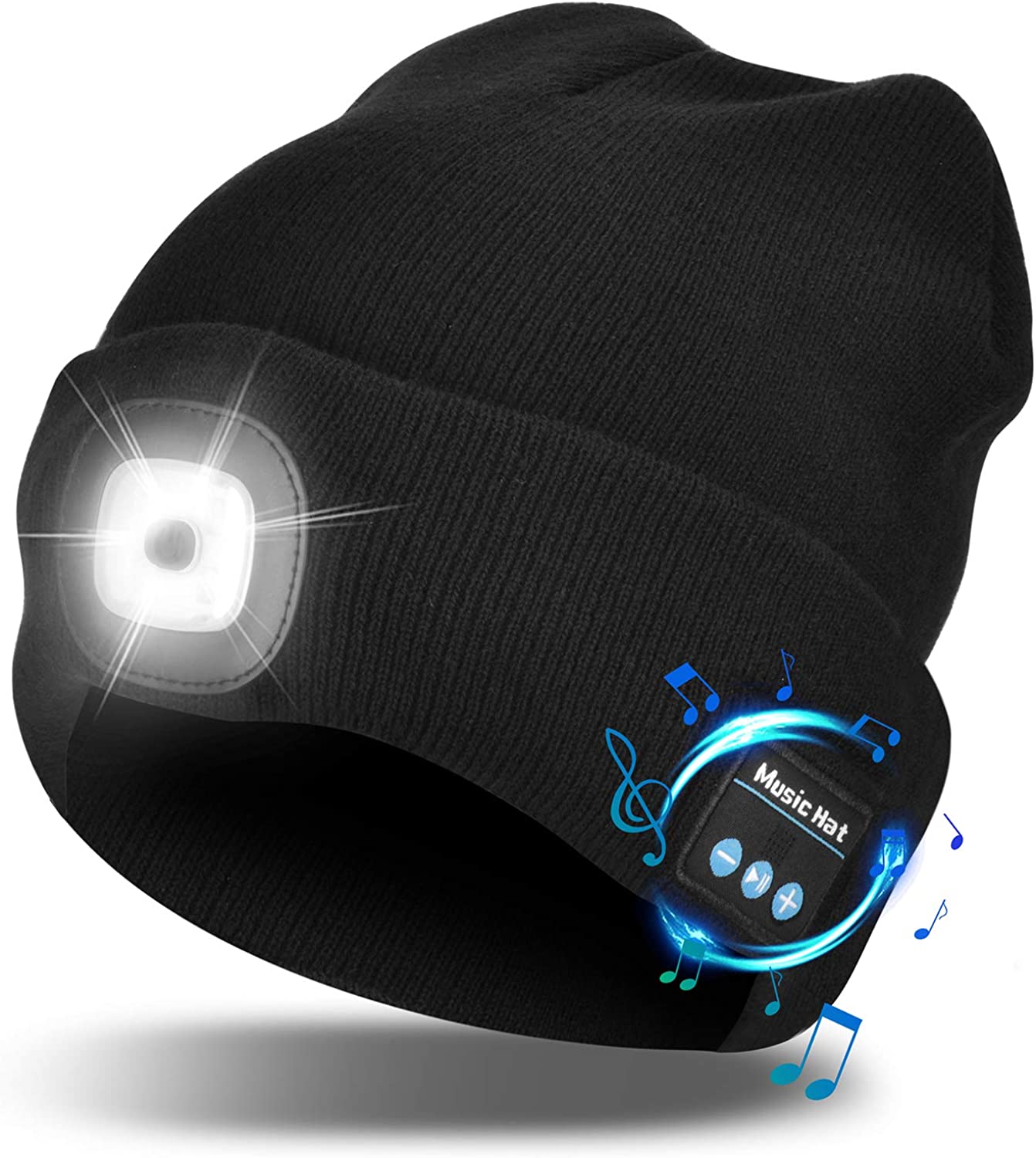 LED Beanie Hat | Bluetooth Headphones with Hands-Free Light | Comfortable & Waterproof for Outdoor Activities 0
