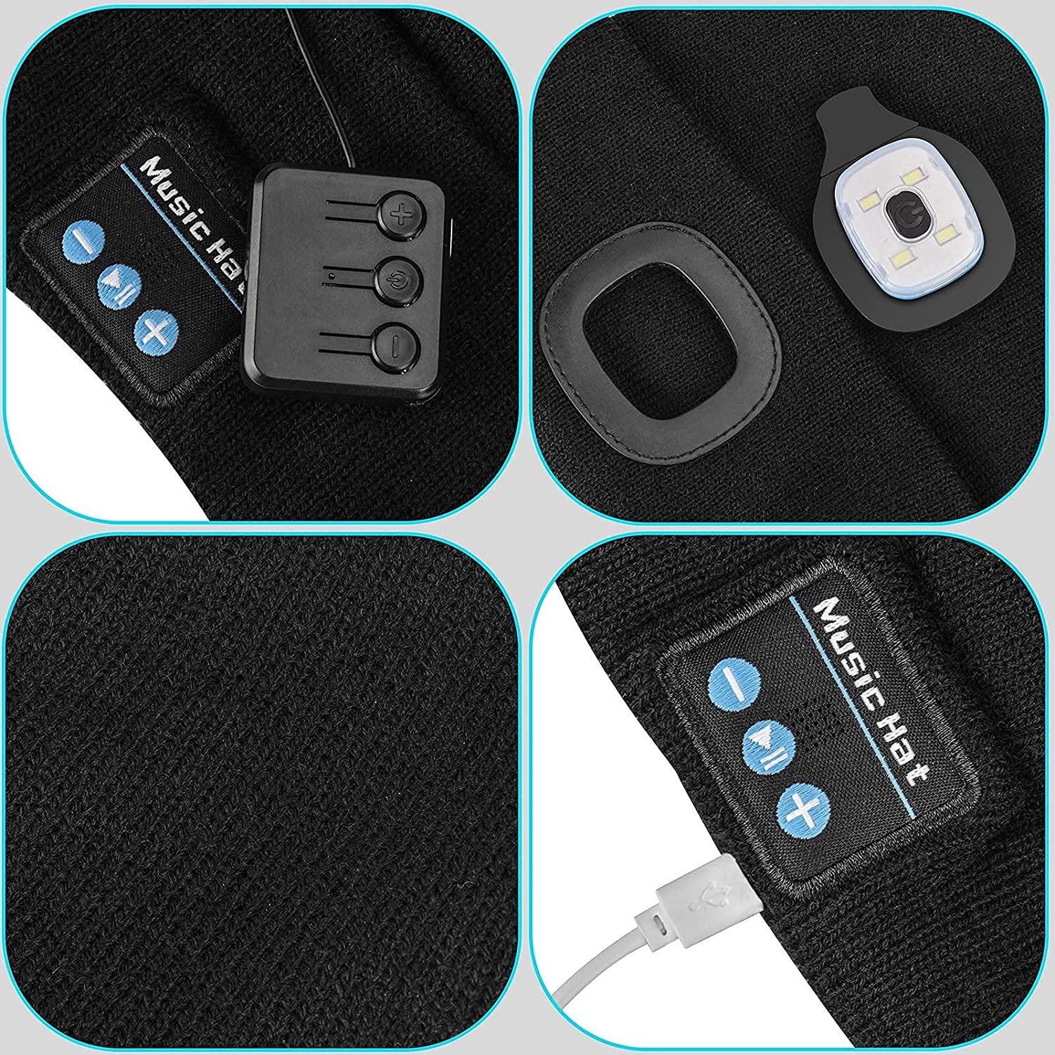 LED Beanie Hat | Bluetooth Headphones with Hands-Free Light | Comfortable & Waterproof for Outdoor Activities 7