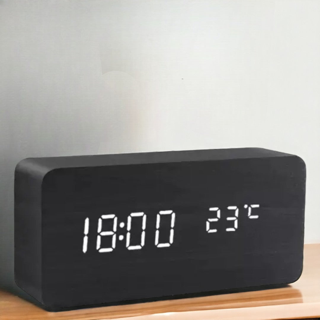 LED Digital Alarm Clock with Voice Control & Temperature Display | Modern Design for Effortless Time Management 0