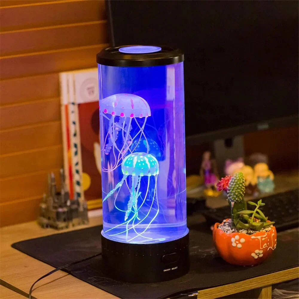 LED Jellyfish Lamp | Cylindrical Design with Soothing Color Changes for Relaxation 4