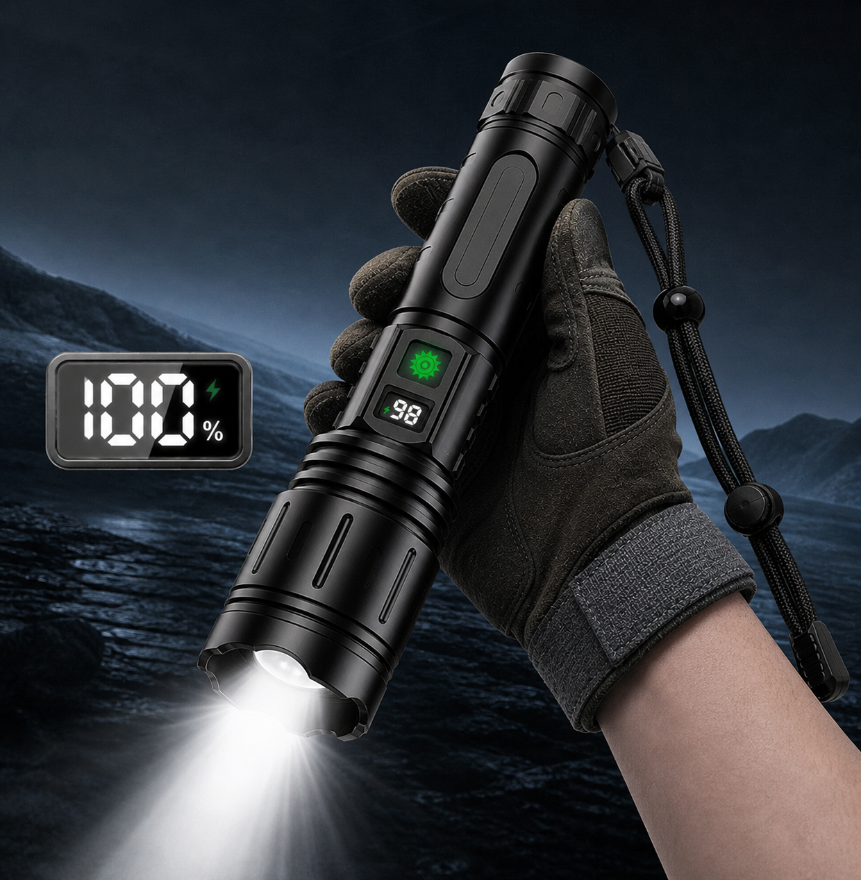 LED Tactical Flashlight with Rechargeable Battery | High Lumens for Outdoor Adventures 4