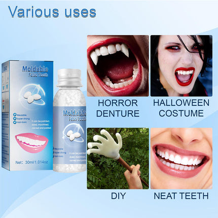 Fake Teeth, Moldable False Teeth Kit with Polymer Beads