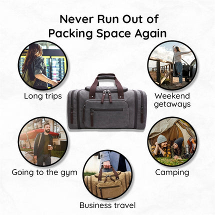 Canvas Travel Bag, Canvas Weekender Bag for Multi Day Trips – image 13