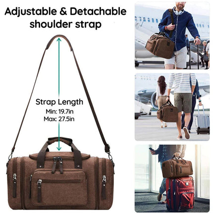 Canvas Travel Bag, Canvas Weekender Bag for Multi Day Trips – image 11