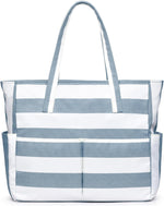 Large Waterproof Beach Tote Bag with Zipper & Organizational Pockets | Ideal Beach Bag for Family Outings 10