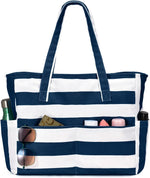 Large Waterproof Beach Tote Bag with Zipper & Organizational Pockets | Ideal Beach Bag for Family Outings 14