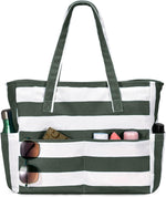 Large Waterproof Beach Tote Bag with Zipper & Organizational Pockets | Ideal Beach Bag for Family Outings 16